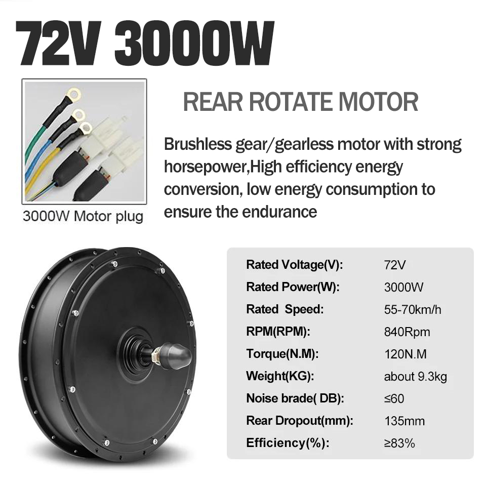 Ebike Conversion Kit 72V 3000W - 72V 3000W E Bike Conversion Kit