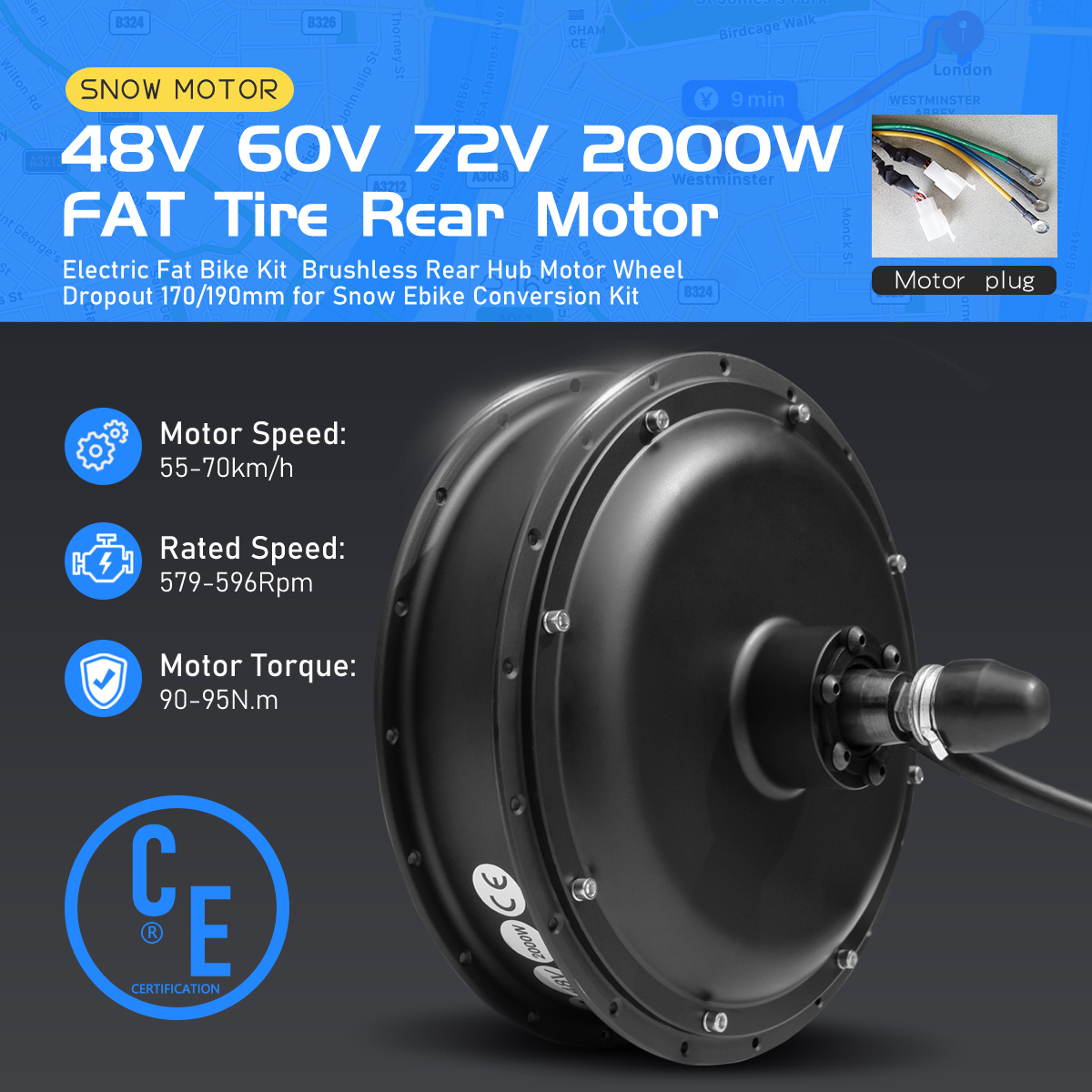 Ebike Fat Tire Hub Motor 48V 6 - Fat Tire Ebike Conversion Kit 2000W 评论和价格