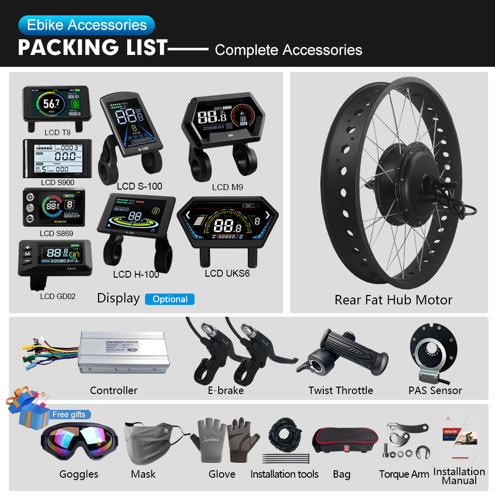 Electric Fat Bike Kit 48V 1500 - 72V 5000W Hub Motor Kit 评论和价格