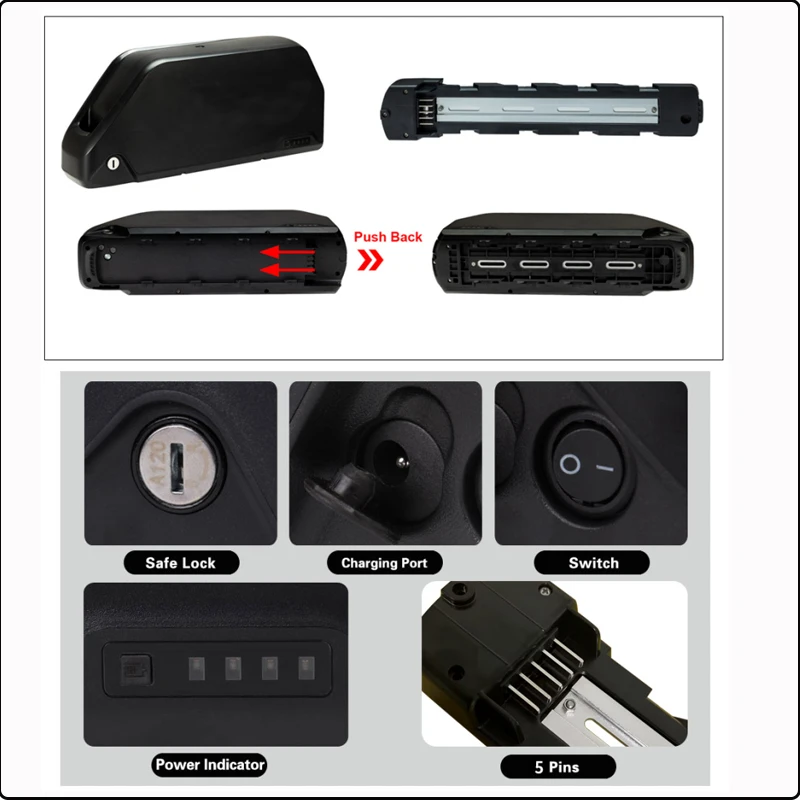 Cham 36 60 52v 48v 72v 45ah 60 - Ebike Battery 48V 20Ah Hailong 评论和价格