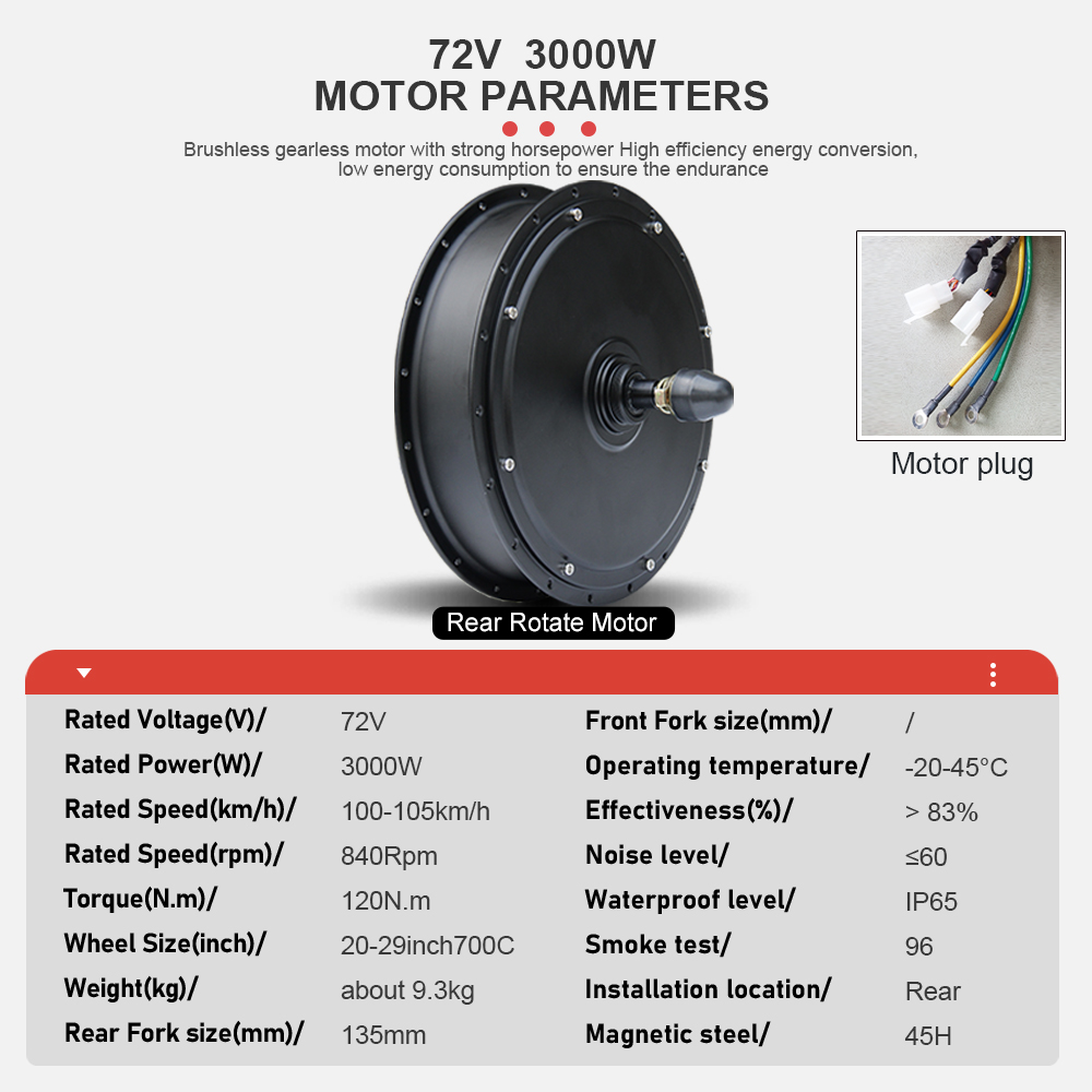 Electric Bike Motor 72V 3000W  - Ebike Conversion Kit 72V 3000W 评论和价格