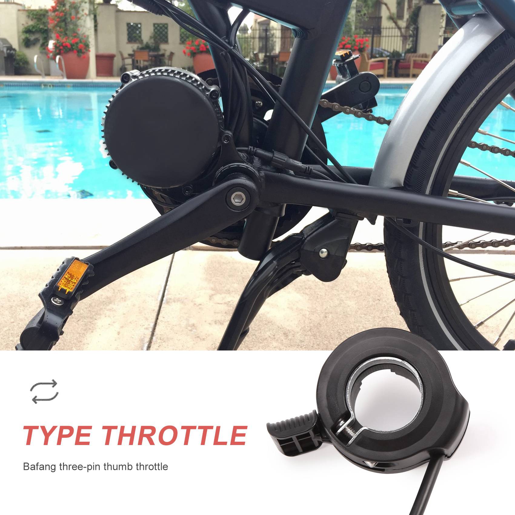 Happy New- Thumb Throttle for  - Mid Drive Motor Kit 52V 1000W 评论和价格